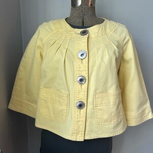 Crop Cape Jacket Yellow 3/4 Sleeve